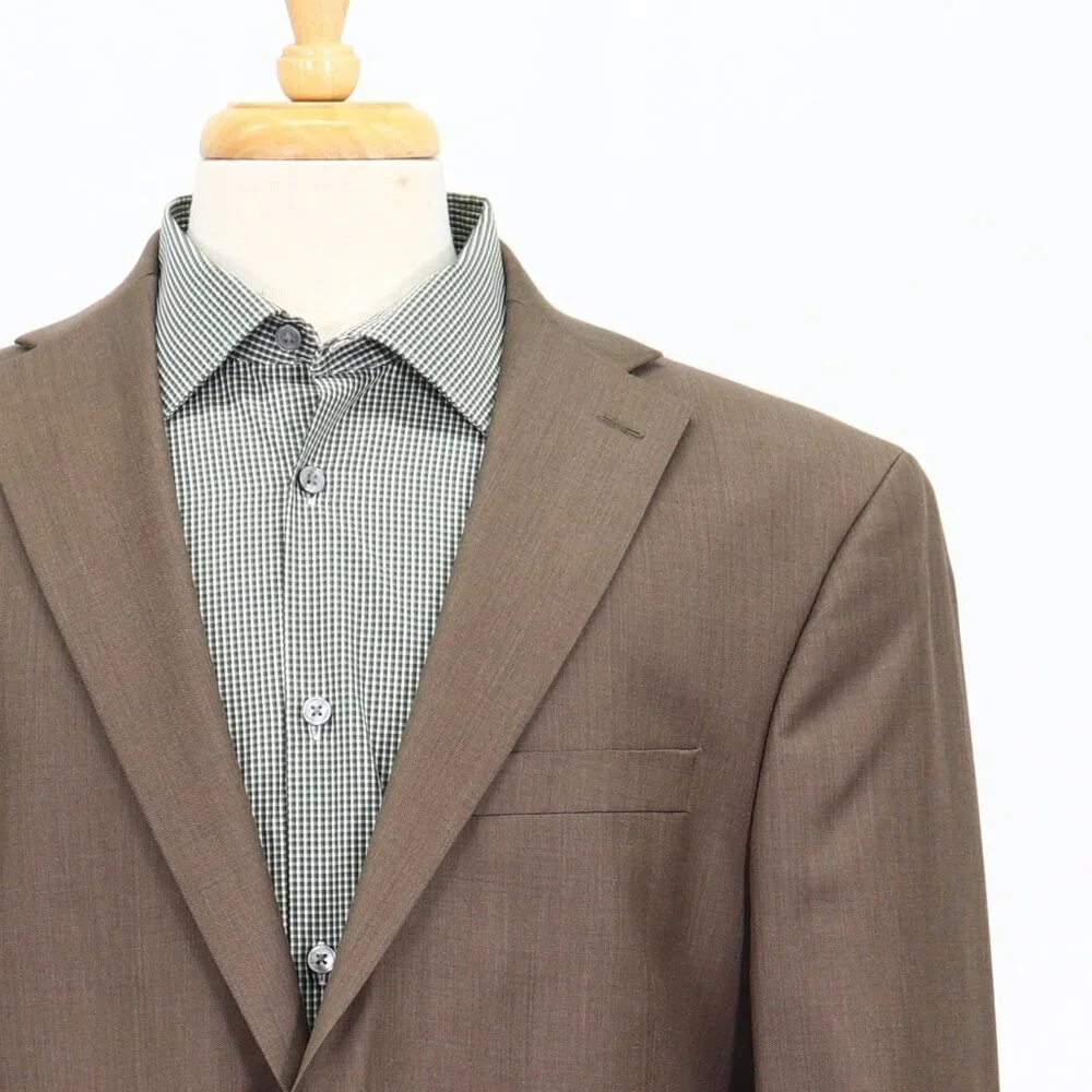 Kenneth Roberts 42R Brown Solid 2-Button Sport Coat Blazer Jacket T192